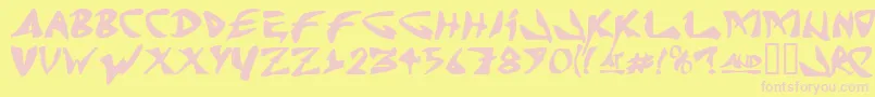 フォントJ Random C – ピンクのフォント、黄色の背景