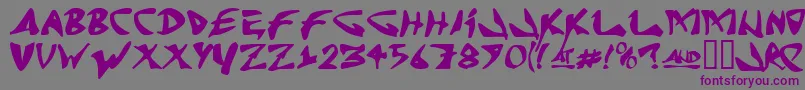フォントJ Random C – 紫色のフォント、灰色の背景