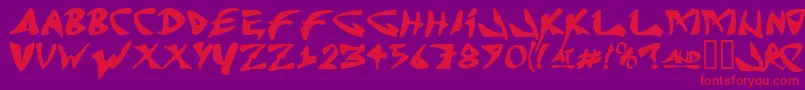 J Random C Font – Red Fonts on Purple Background