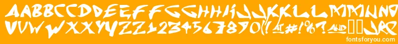 J Random C Font – White Fonts on Orange Background