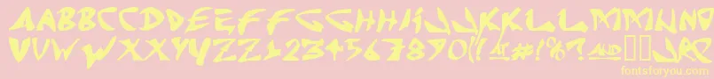 J Random C Font – Yellow Fonts on Pink Background