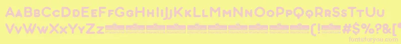AristotelicaSmallcapsBoldTrial-fontti – vaaleanpunaiset fontit keltaisella taustalla