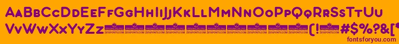 AristotelicaSmallcapsBoldTrial Font – Purple Fonts on Orange Background