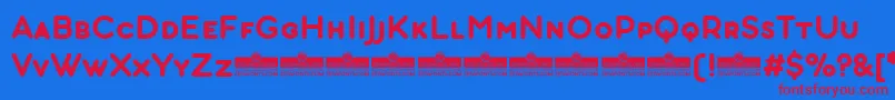 フォントAristotelicaSmallcapsBoldTrial – 赤い文字の青い背景