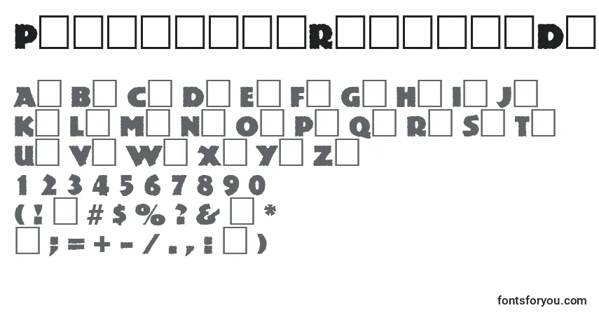Czcionka PublicityRegularDb – alfabet, cyfry, specjalne znaki