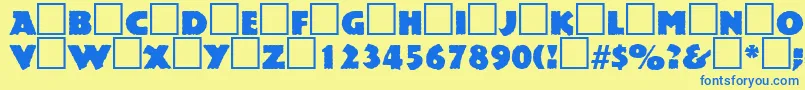 PublicityRegularDb Font – Blue Fonts on Yellow Background