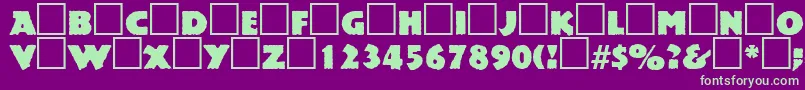 PublicityRegularDb Font – Green Fonts on Purple Background