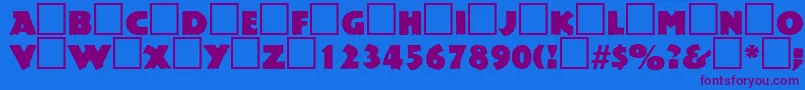 PublicityRegularDb Font – Purple Fonts on Blue Background