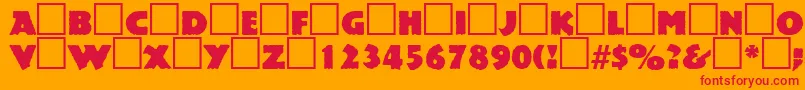 PublicityRegularDb Font – Red Fonts on Orange Background