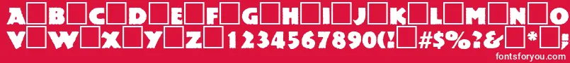 フォントPublicityRegularDb – 赤い背景に白い文字