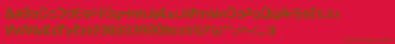 フォントWeirdoRegular – 赤い背景に茶色の文字