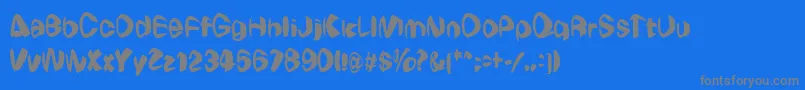 フォントWeirdoRegular – 青い背景に灰色の文字