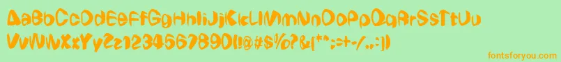 WeirdoRegular Font – Orange Fonts on Green Background