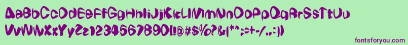 WeirdoRegular Font – Purple Fonts on Green Background