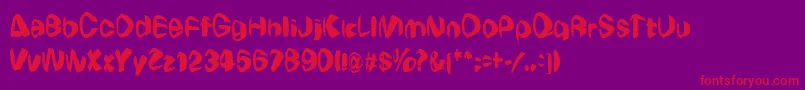 WeirdoRegular-Schriftart – Rote Schriften auf violettem Hintergrund