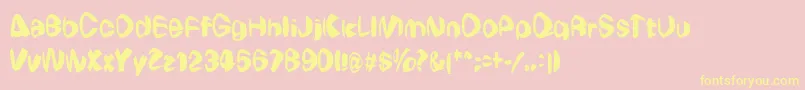 Шрифт WeirdoRegular – жёлтые шрифты на розовом фоне