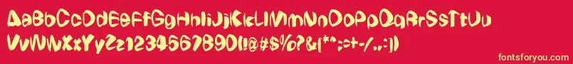 WeirdoRegular Font – Yellow Fonts on Red Background