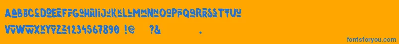 Oneer Font – Blue Fonts on Orange Background