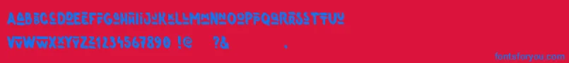 Oneer-fontti – siniset fontit punaisella taustalla