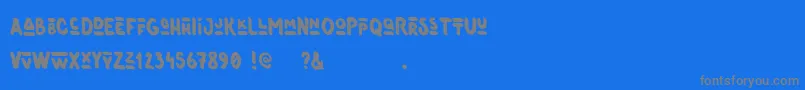 Oneer-Schriftart – Graue Schriften auf blauem Hintergrund