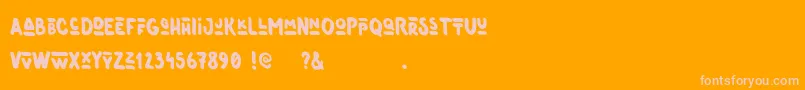 Oneer-Schriftart – Rosa Schriften auf orangefarbenem Hintergrund