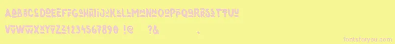 Oneer-fontti – vaaleanpunaiset fontit keltaisella taustalla