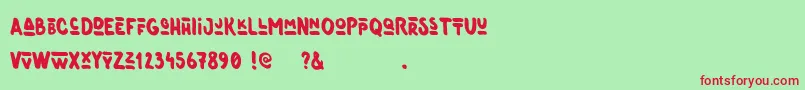 フォントOneer – 赤い文字の緑の背景