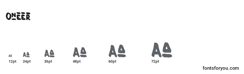 Oneer Font Sizes