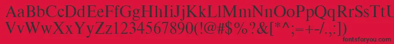 TimesEighteenLtRoman Font – Black Fonts on Red Background