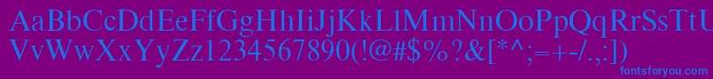 TimesEighteenLtRoman Font – Blue Fonts on Purple Background