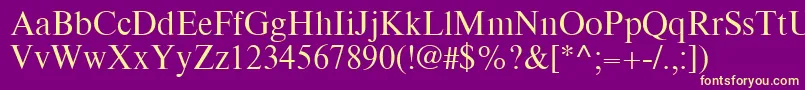 TimesEighteenLtRoman Font – Yellow Fonts on Purple Background