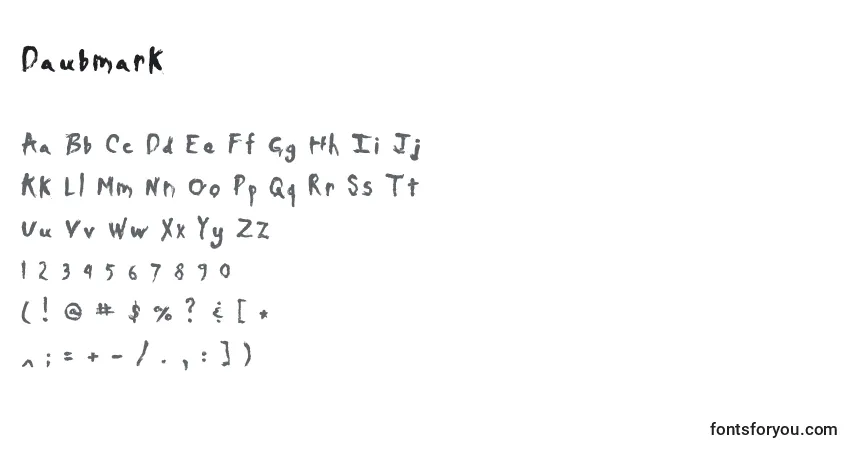 Шрифт Daubmark – алфавит, цифры, специальные символы