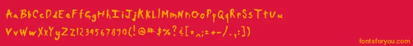 Daubmark Font – Orange Fonts on Red Background