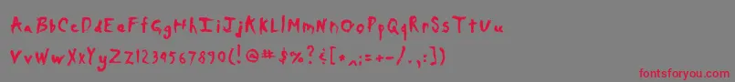 Daubmark Font – Red Fonts on Gray Background