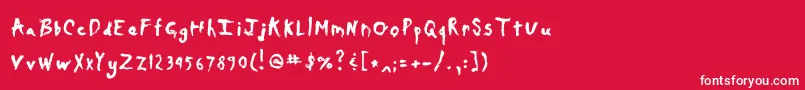 Daubmark Font – White Fonts on Red Background