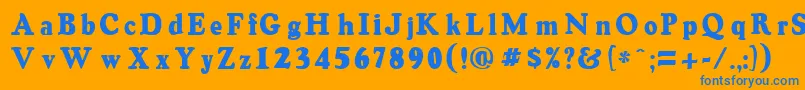 OswaldgreyRegular Font – Blue Fonts on Orange Background