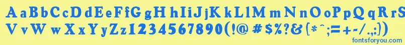 OswaldgreyRegular Font – Blue Fonts on Yellow Background