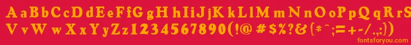 フォントOswaldgreyRegular – 赤い背景にオレンジの文字