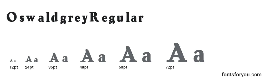 Размеры шрифта OswaldgreyRegular