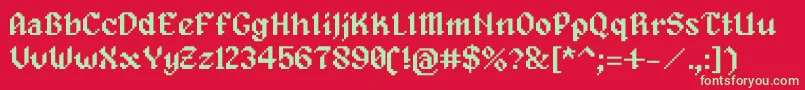 Alagard Font – Green Fonts on Red Background