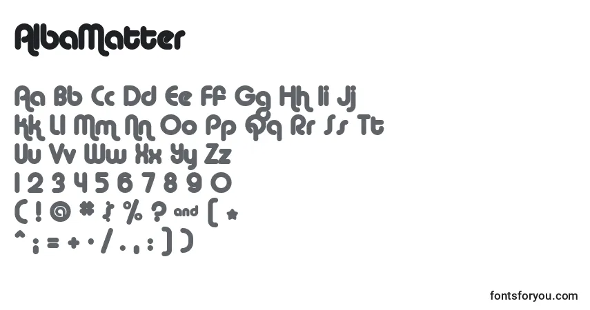 Шрифт AlbaMatter – алфавит, цифры, специальные символы