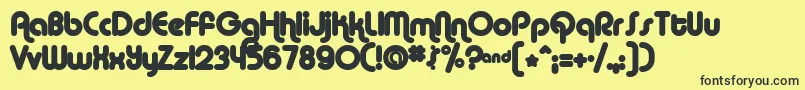Fonte AlbaMatter – fontes pretas em um fundo amarelo