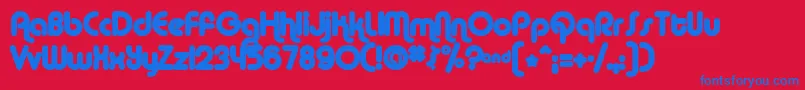 フォントAlbaMatter – 赤い背景に青い文字