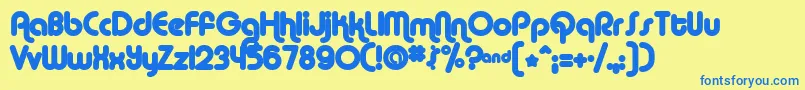 AlbaMatter Font – Blue Fonts on Yellow Background