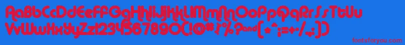 AlbaMatter Font – Red Fonts on Blue Background