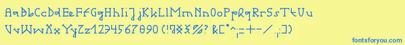 GotikaSerifaiB Font – Blue Fonts on Yellow Background