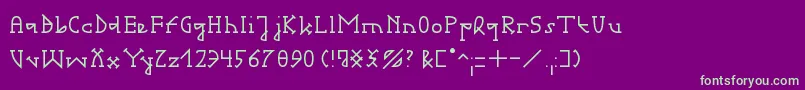 GotikaSerifaiB Font – Green Fonts on Purple Background