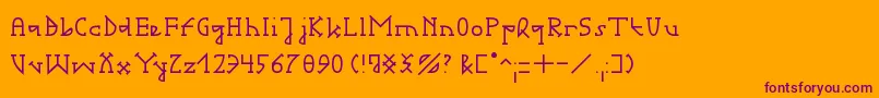 GotikaSerifaiB Font – Purple Fonts on Orange Background