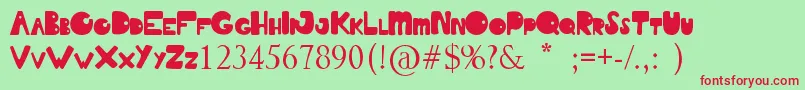 SummerOfLove Font – Red Fonts on Green Background