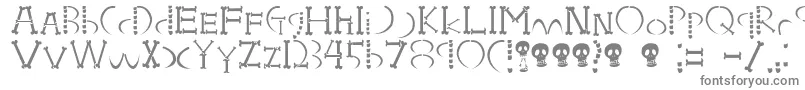 フォントHoneboneUkokkei – 白い背景に灰色の文字